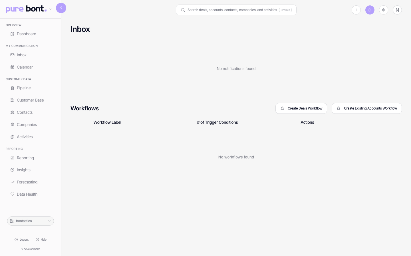 Personal Inbox feed with a stack of notifications and timestamps